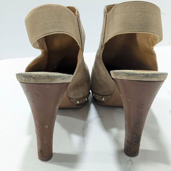 FRANCO SARTO A-Elice brown suede leather slingback Heeled stiletto shoes clog 10 - Picture 9 of 13